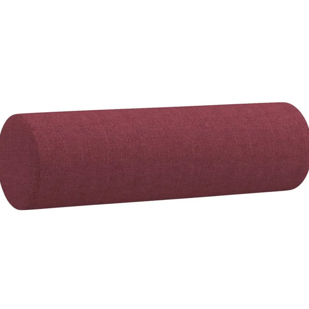 vidaXL Juego de sofás con cojines 3 piezas tela rojo tinto Rojo vino tinto Hot