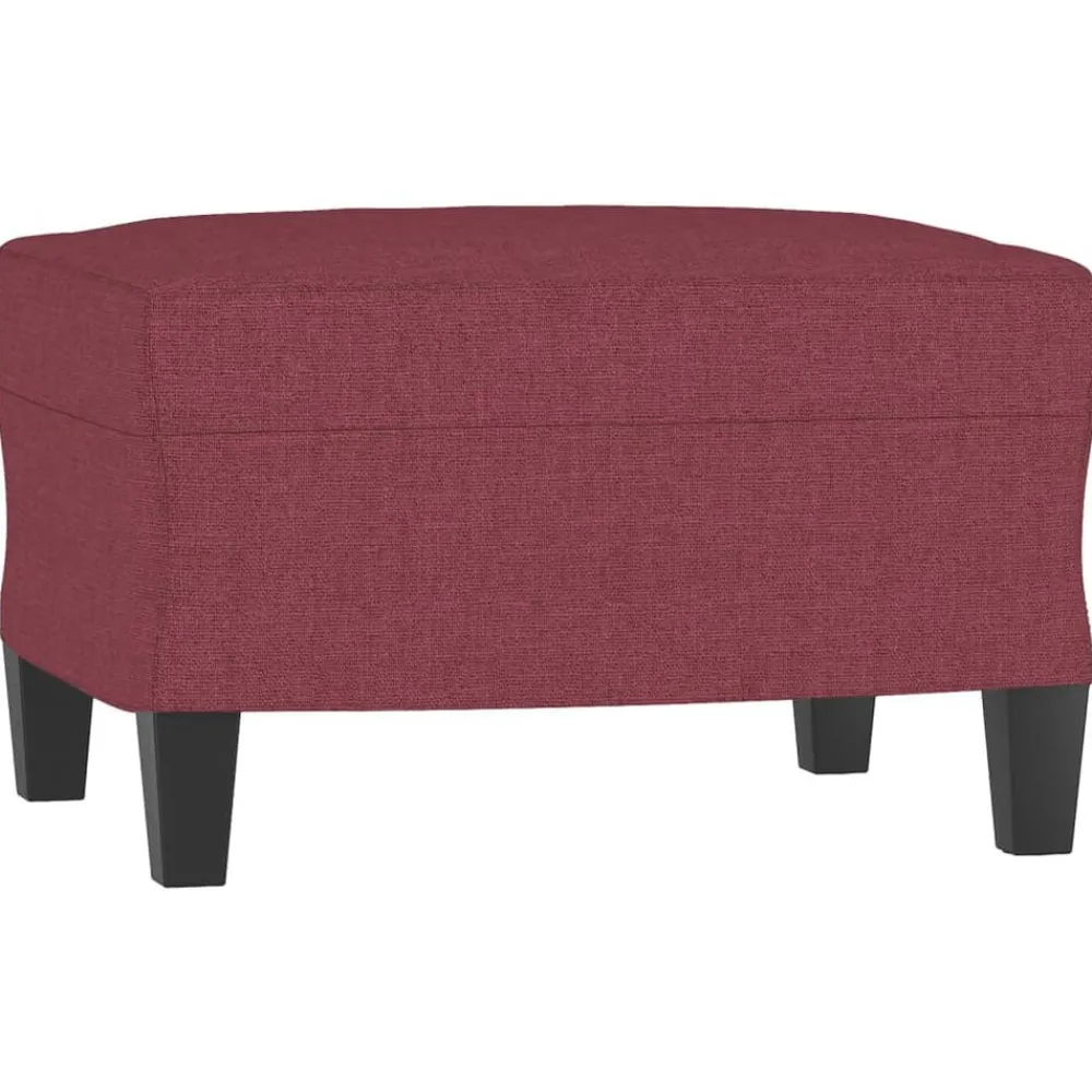 vidaXL Juego de sofás con cojines 3 piezas tela rojo tinto Rojo vino tinto