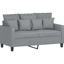vidaXL Juego de sofás con cojines 3 piezas tela Gris claro