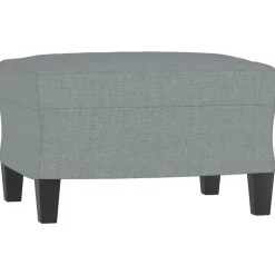 vidaXL Juego de sofás con cojines 3 piezas tela Gris claro