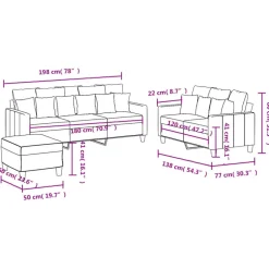 vidaXL Juego de sofás con cojines 3 piezas tela Gris claro