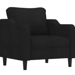 vidaXL Juego de sofás con cojines 3 piezas tela Negro Hot