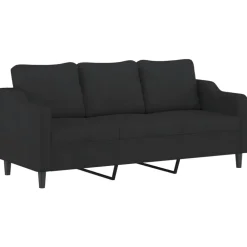 vidaXL Juego de sofás con cojines 3 piezas tela Negro Hot