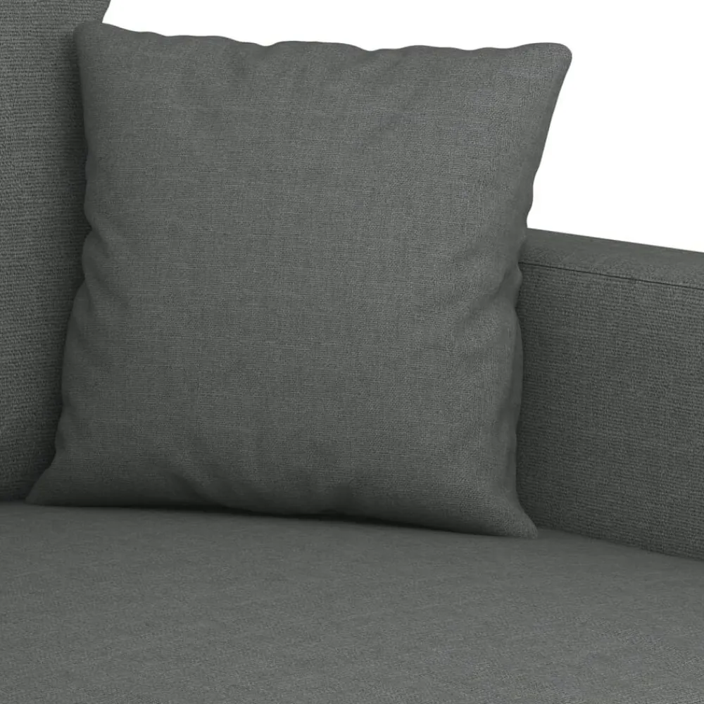 vidaXL Juego de sofás con cojines 4 piezas tela Gris oscuro New