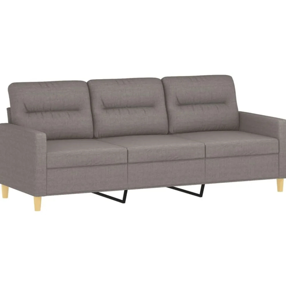 vidaXL Juego de sofás con cojines 3 piezas tela gris taupe Taupé Best