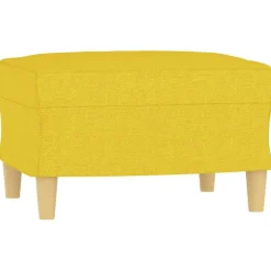 vidaXL Juego de sofás con cojines 4 piezas tela Amarillo claro