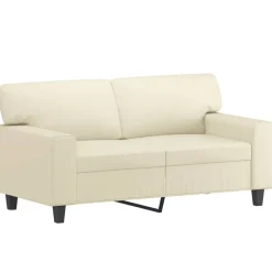 vidaXL Juego de sofás con cojines 2 piezas cuero sintético color Crema Hot