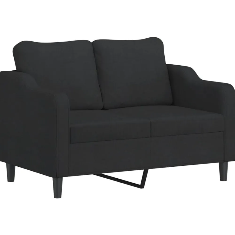 vidaXL Juego de sofás con cojines 3 piezas tela Negro