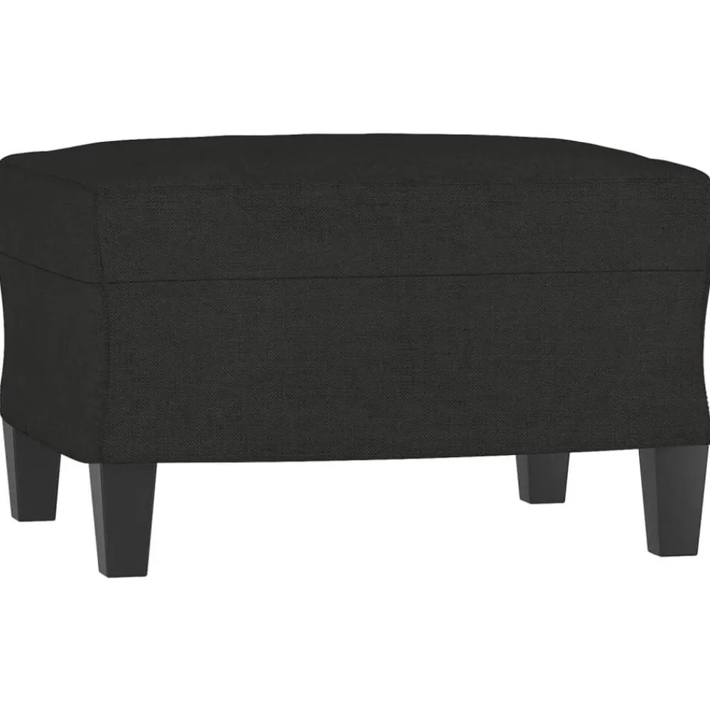 vidaXL Juego de sofás con cojines 3 piezas tela Negro