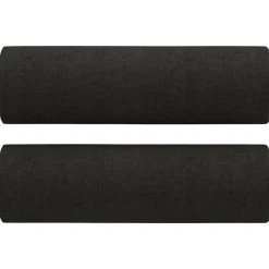 vidaXL Juego de sofás con cojines 3 piezas tela Negro