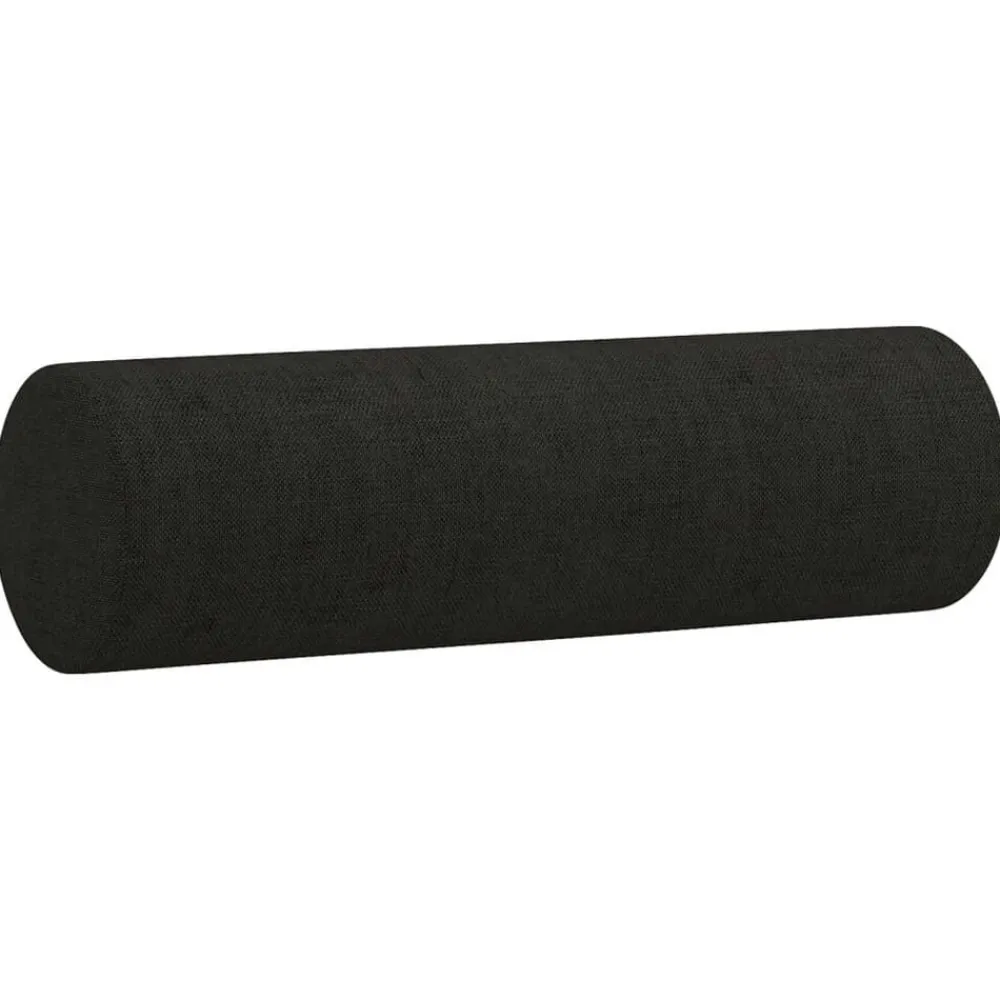 vidaXL Juego de sofás con cojines 3 piezas tela Negro