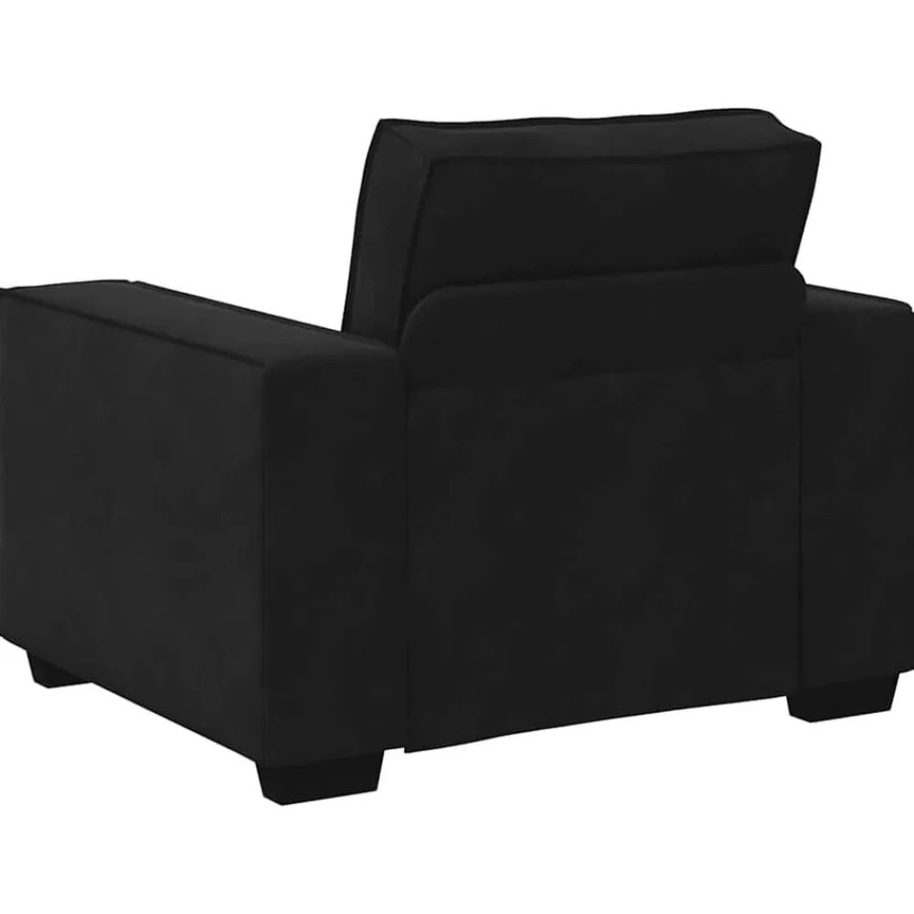vidaXL Juego de sofás con cojines 3 piezas terciopelo Negro Best