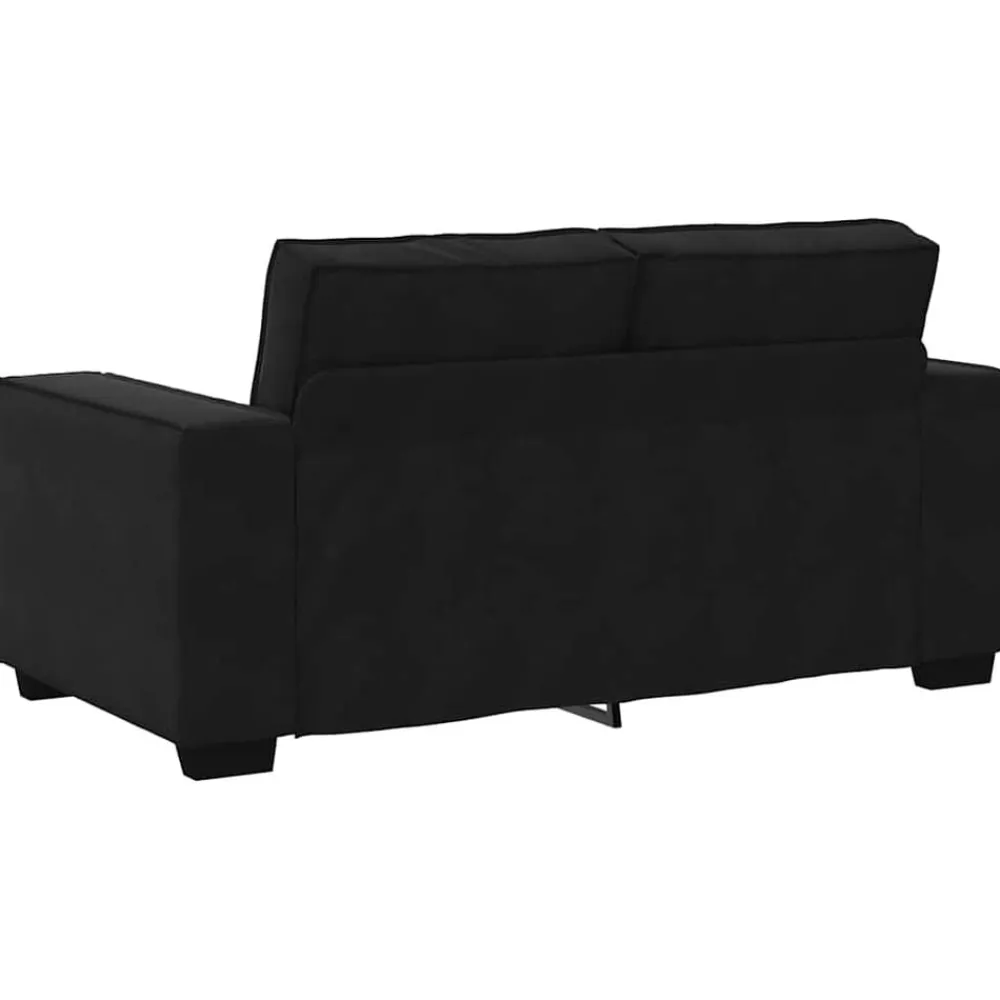 vidaXL Juego de sofás con cojines 3 piezas terciopelo Negro Best