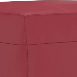 vidaXL Juego de sofás con cojines 3 piezas cuero sintético rojo tinto Rojo vino tinto Discount