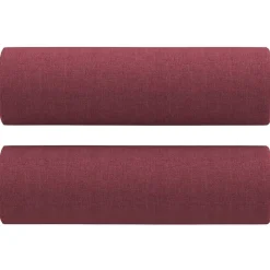 vidaXL Juego de sofás con cojines 2 piezas tela rojo tinto Rojo vino tinto Clearance