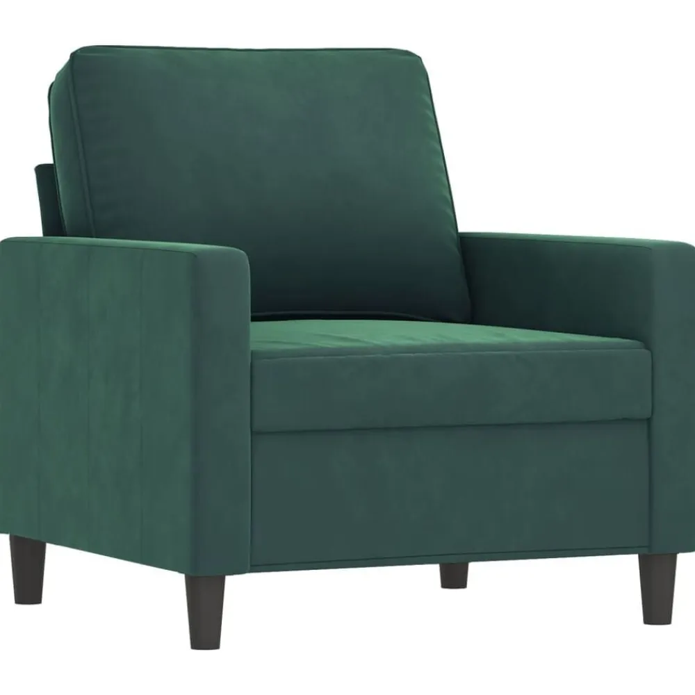 vidaXL Juego de sofás con cojines 4 piezas terciopelo Verde oscuro Sale