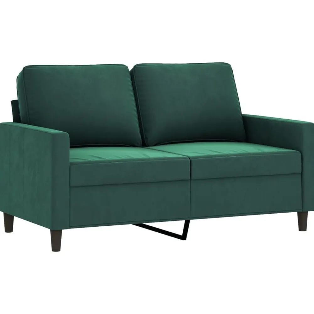 vidaXL Juego de sofás con cojines 4 piezas terciopelo Verde oscuro Sale