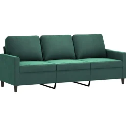 vidaXL Juego de sofás con cojines 4 piezas terciopelo Verde oscuro Sale