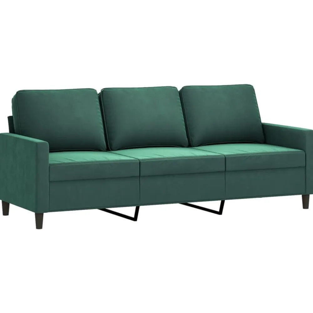 vidaXL Juego de sofás con cojines 4 piezas terciopelo Verde oscuro Sale