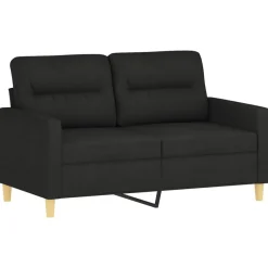 vidaXL Juego de sofás con cojines 2 piezas tela Negro Sale