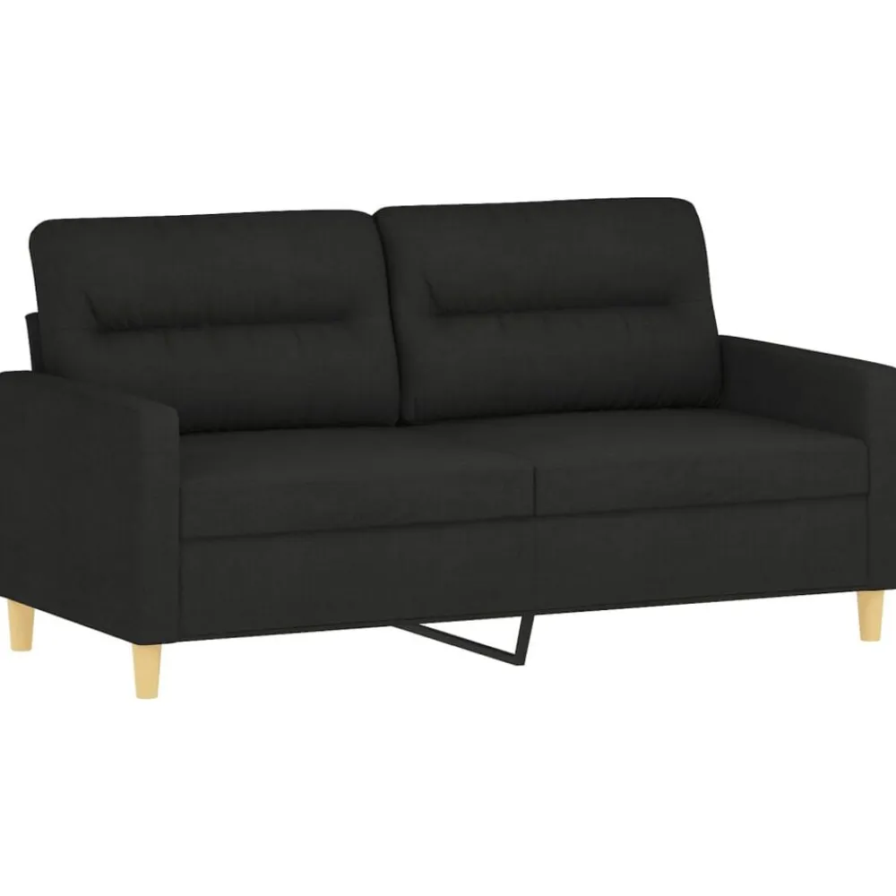 vidaXL Juego de sofás con cojines 2 piezas tela Negro Sale