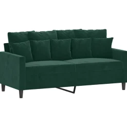 vidaXL Juego de sofás con cojines 3 piezas terciopelo Verde oscuro Sale