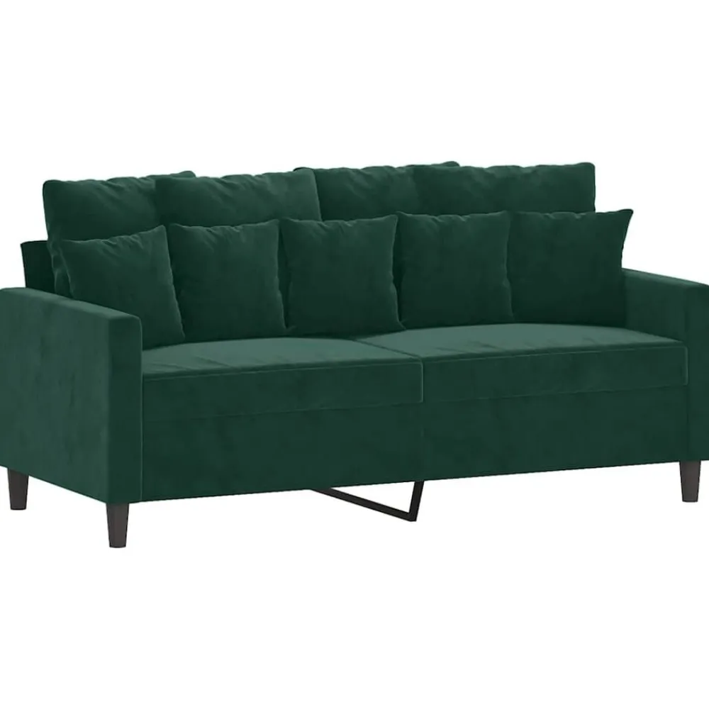 vidaXL Juego de sofás con cojines 3 piezas terciopelo Verde oscuro Sale