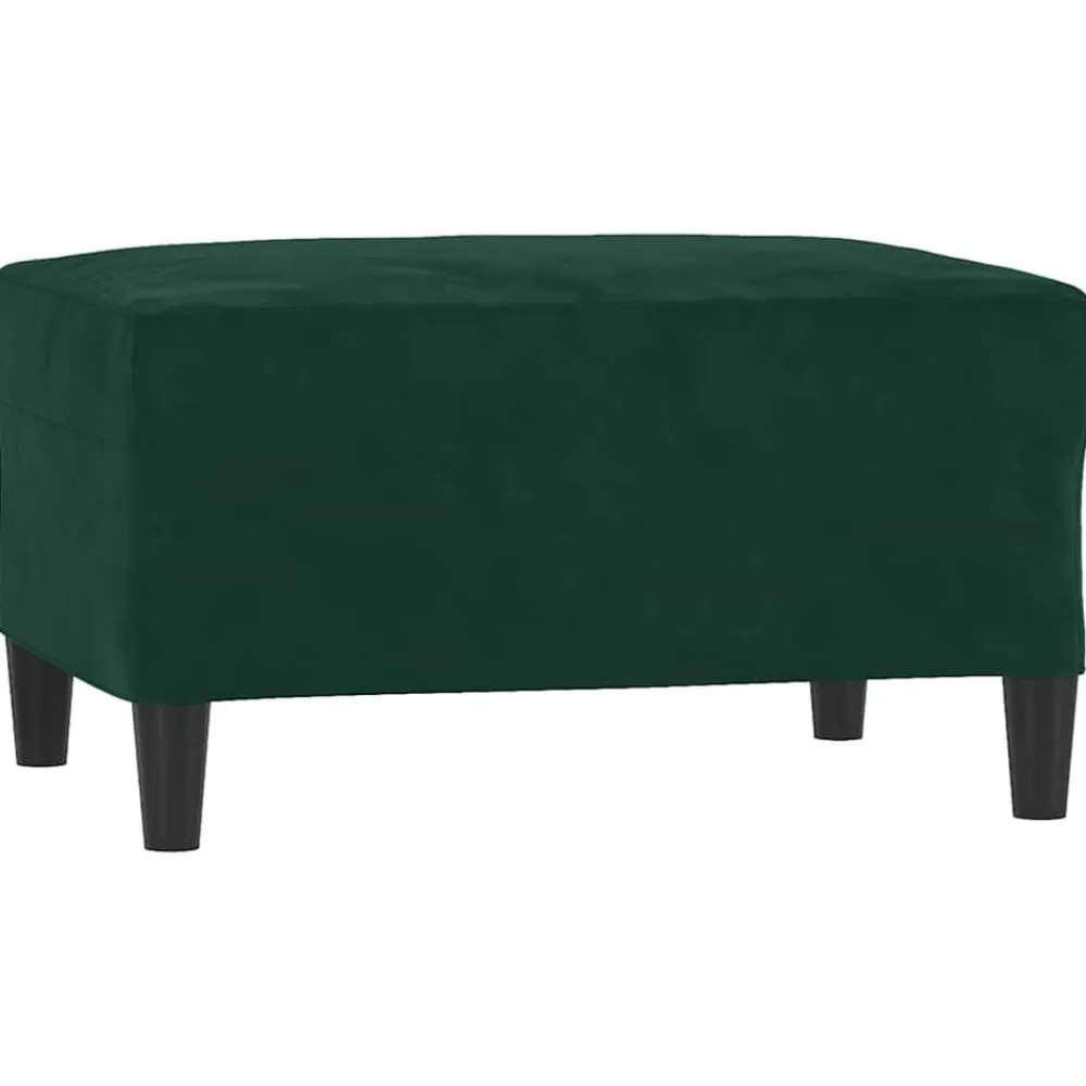 vidaXL Juego de sofás con cojines 3 piezas terciopelo Verde oscuro Sale