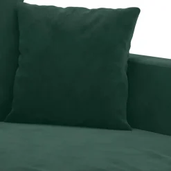 vidaXL Juego de sofás con cojines 3 piezas terciopelo Verde oscuro Sale