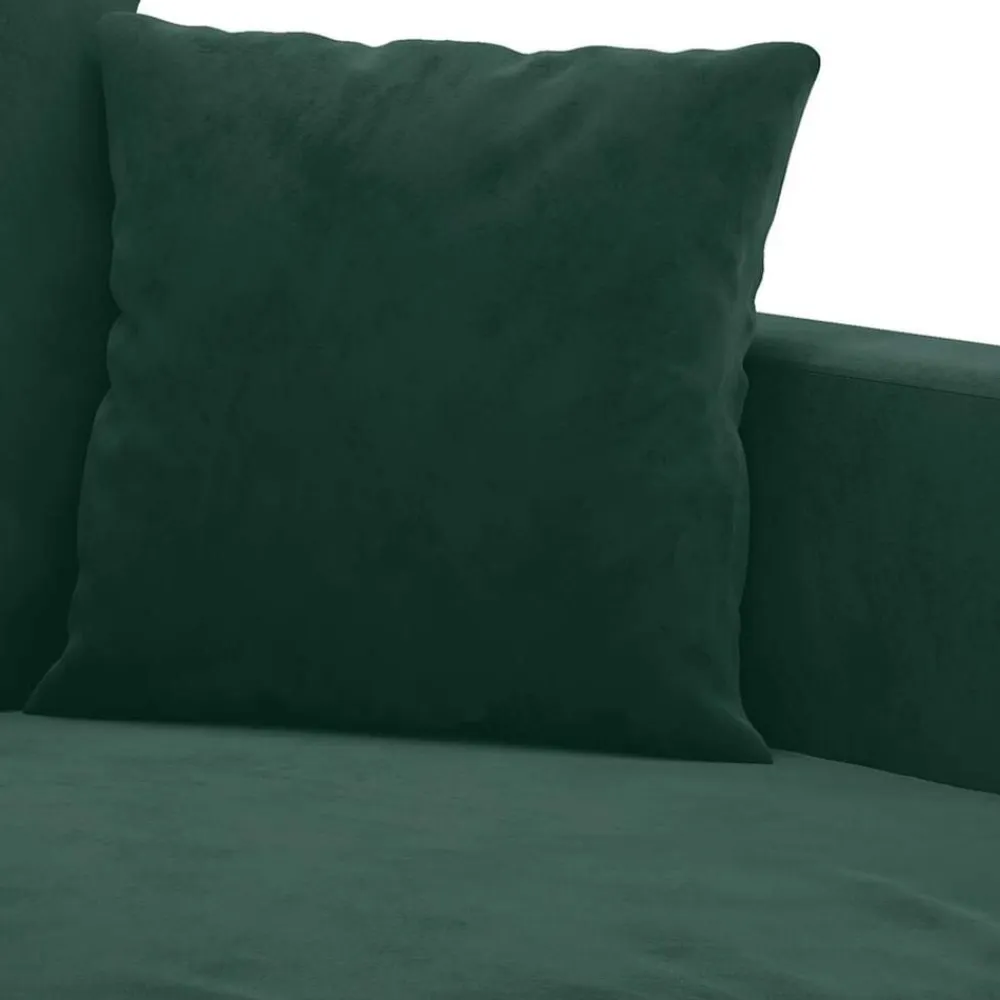 vidaXL Juego de sofás con cojines 3 piezas terciopelo Verde oscuro Sale