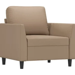 vidaXL Juego de sofás con cojines 4 piezas cuero sintético Capuchino Best