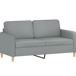 vidaXL Juego de sofás con cojines 2 piezas tela Gris claro New