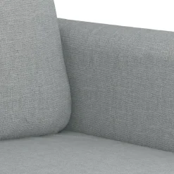 vidaXL Juego de sofás con cojines 2 piezas tela Gris claro New