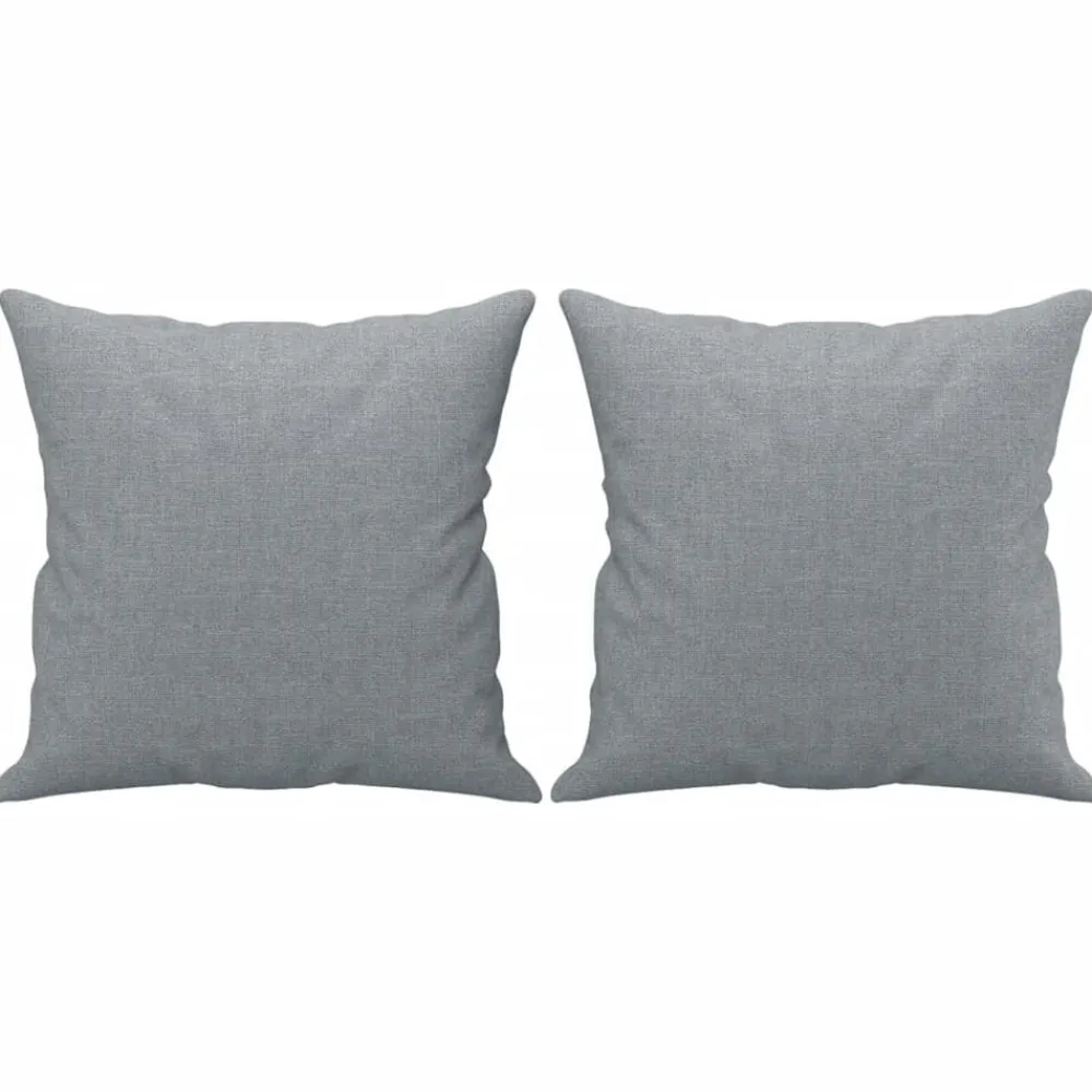 vidaXL Juego de sofás con cojines 2 piezas tela Gris claro New