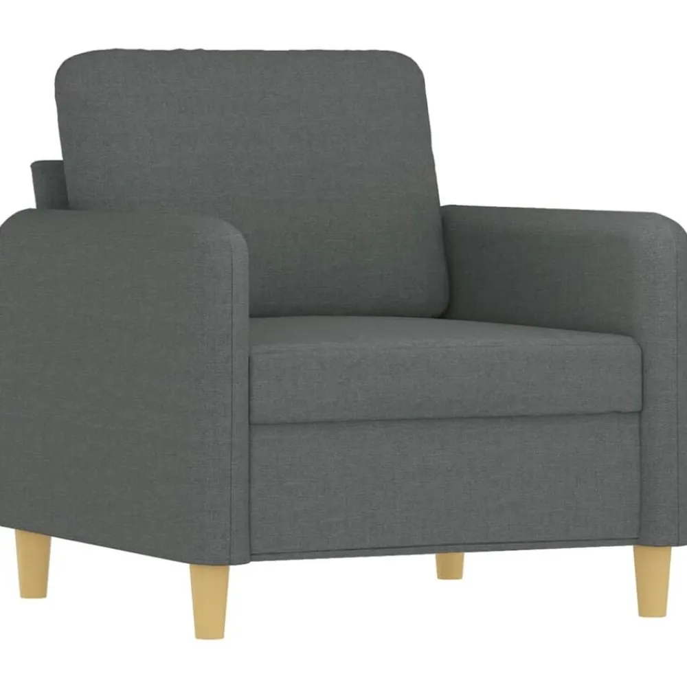 vidaXL Juego de sofás con cojines 3 piezas tela Gris oscuro Clearance