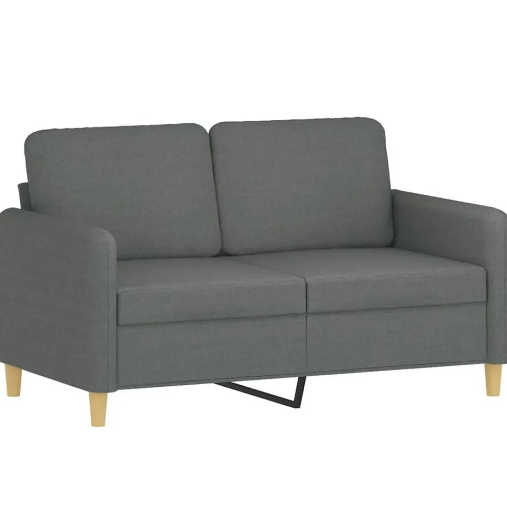 vidaXL Juego de sofás con cojines 3 piezas tela Gris oscuro Clearance