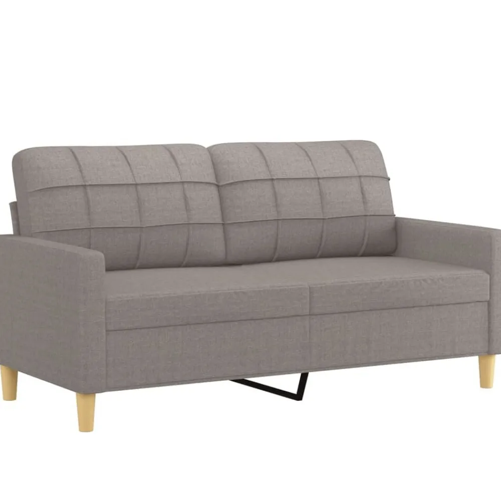 vidaXL Juego de sofás con cojines 2 piezas tela gris taupe Taupé Clearance