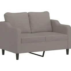 vidaXL Sofás-Juego de sofás con cojines 2 piezas tela gris taupe