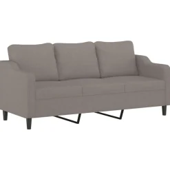 vidaXL Sofás-Juego de sofás con cojines 2 piezas tela gris taupe