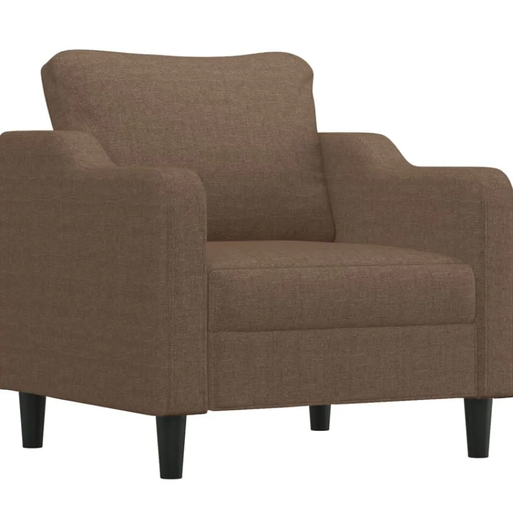 vidaXL Juego de sofás con cojines 3 piezas tela marrón Marrón Outlet