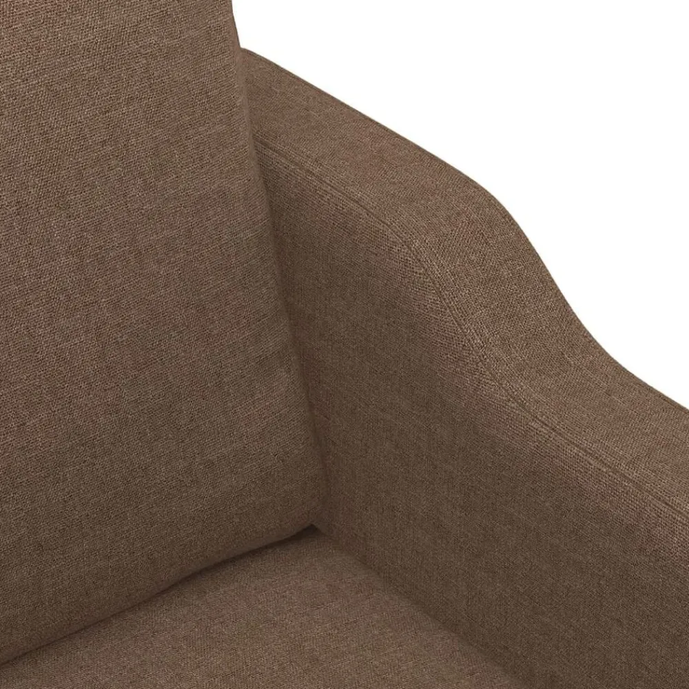 vidaXL Juego de sofás con cojines 3 piezas tela marrón Marrón Outlet