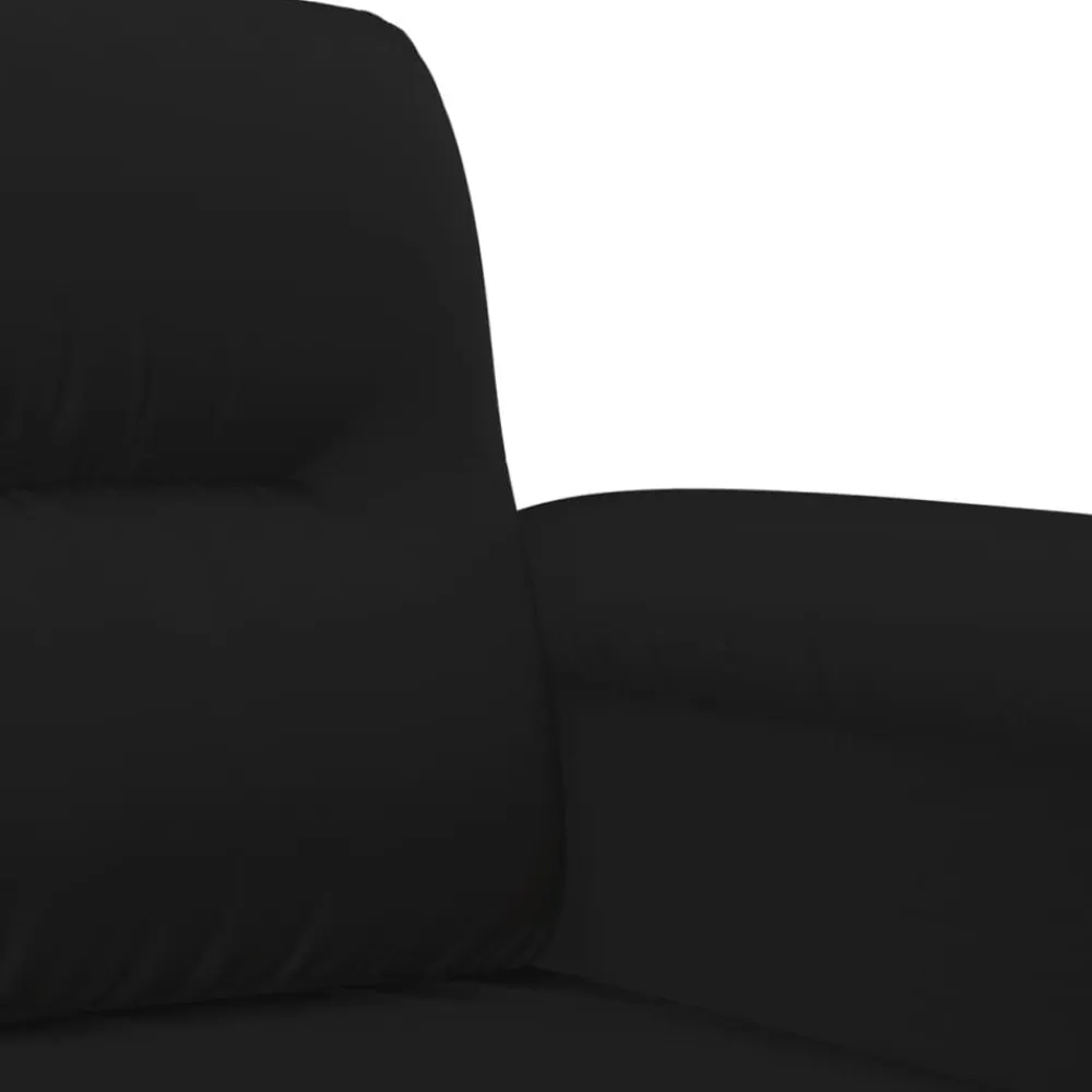 vidaXL Juego de sofás con cojines 3 piezas tela microfibra Negro Sale