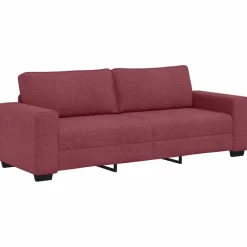 vidaXL Juego de sofás con cojines 2 piezas tela rojo tinto Rojo vino tinto New