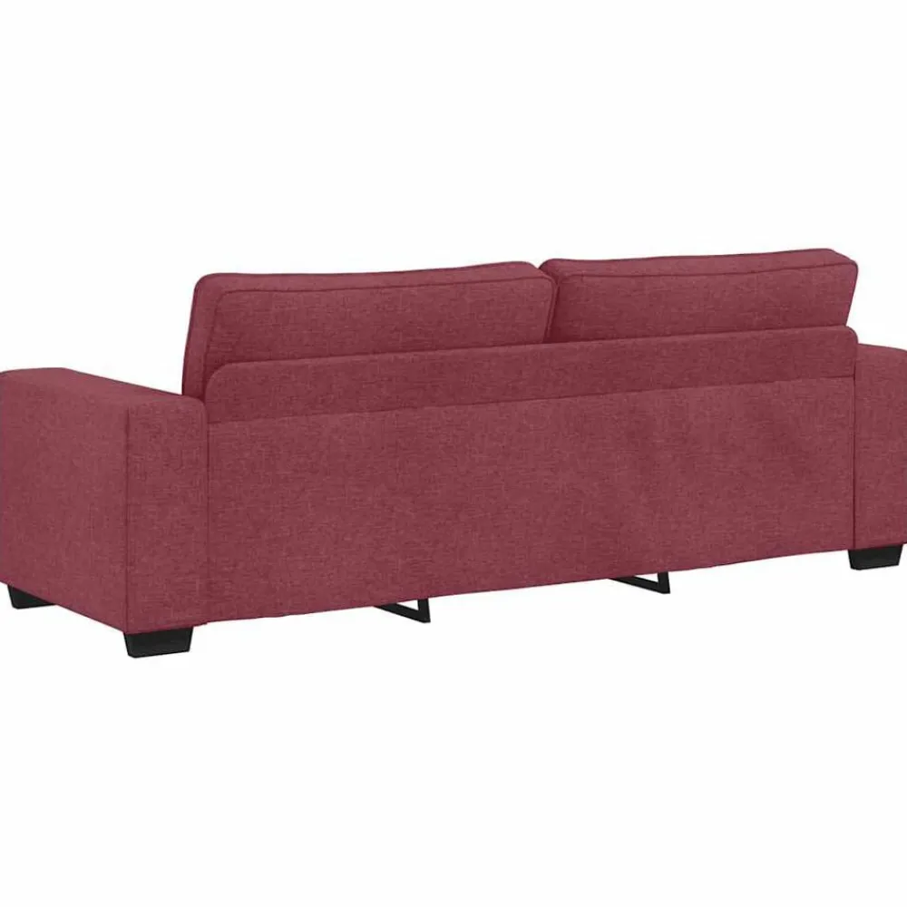 vidaXL Juego de sofás con cojines 2 piezas tela rojo tinto Rojo vino tinto New