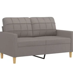 vidaXL Sofás-Juego de sofás con cojines 3 piezas tela gris taupe