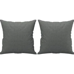 vidaXL Juego de sofás con cojines 3 piezas tela Gris oscuro Discount