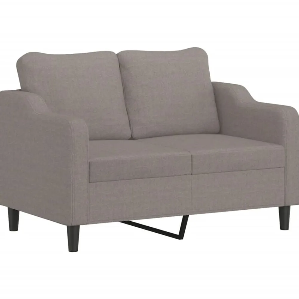 vidaXL Juego de sofás con cojines 2 piezas tela gris taupe Taupé New