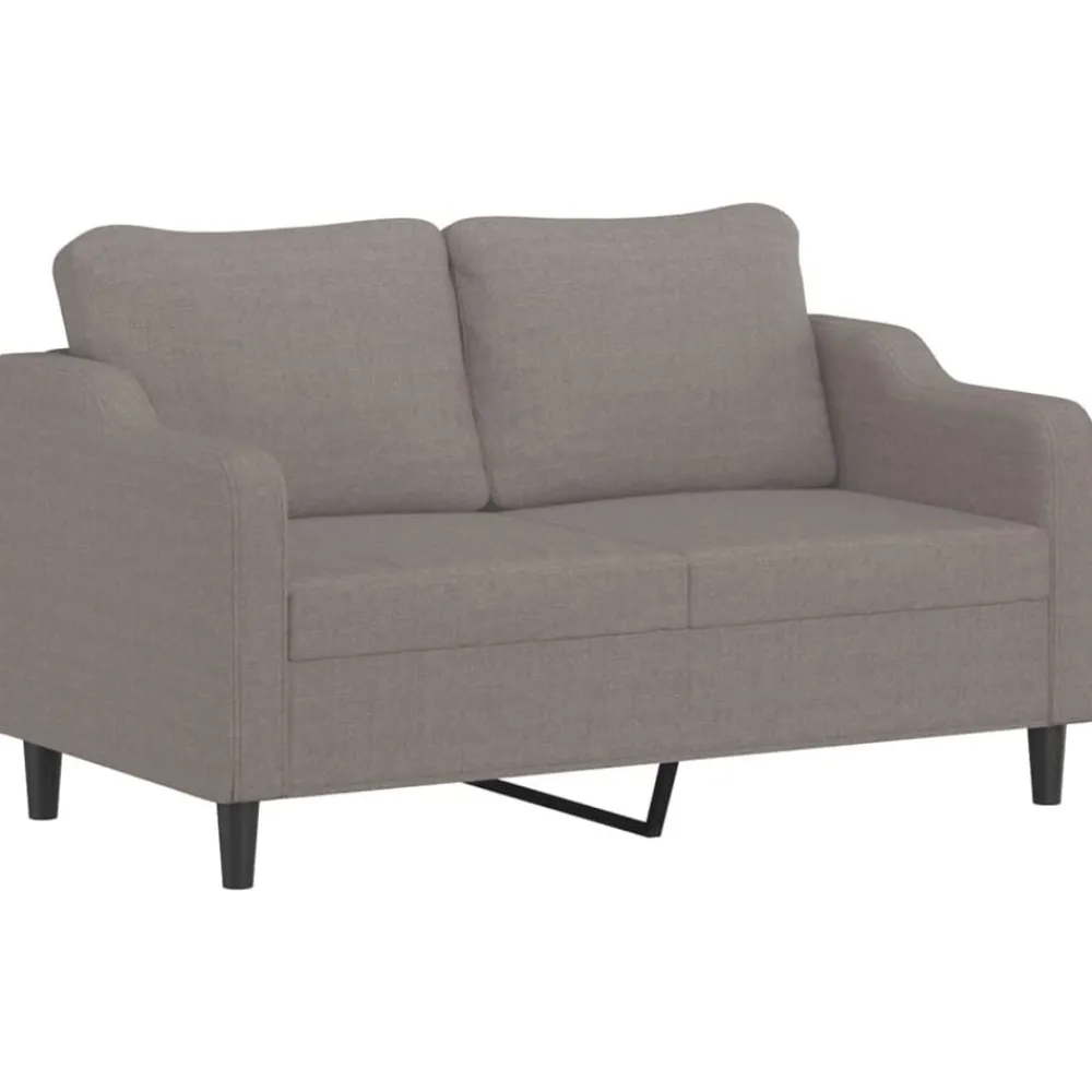 vidaXL Juego de sofás con cojines 2 piezas tela gris taupe Taupé New