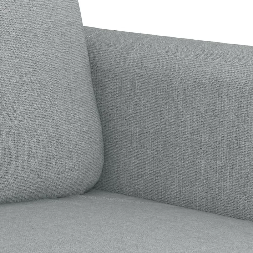 vidaXL Juego de sofás con cojines 2 piezas tela Gris claro Discount