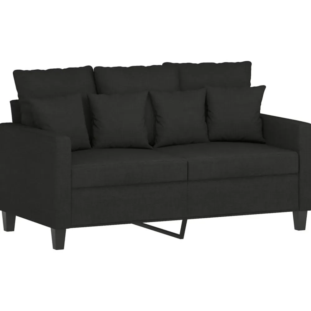vidaXL Juego de sofás con cojines 3 piezas tela Negro Clearance